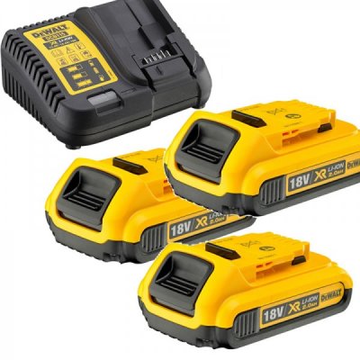 DeWALT DCB115D3 Súprava - nabíjačka a akumulátory, 3 x 2 Ah