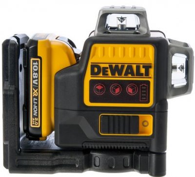 DeWALT DCE089LR Aku laserový kríž červený,  s adaptérom