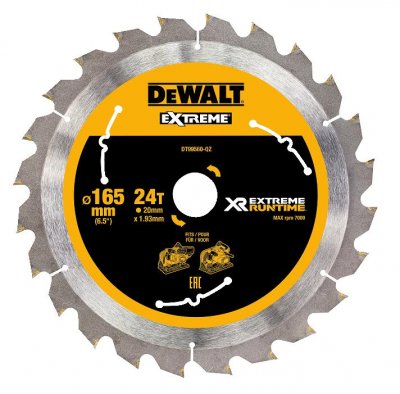 DeWALT DT99560 XR FLEXVOLT pílový kotúč 165 x 20 mm, 24 zubov