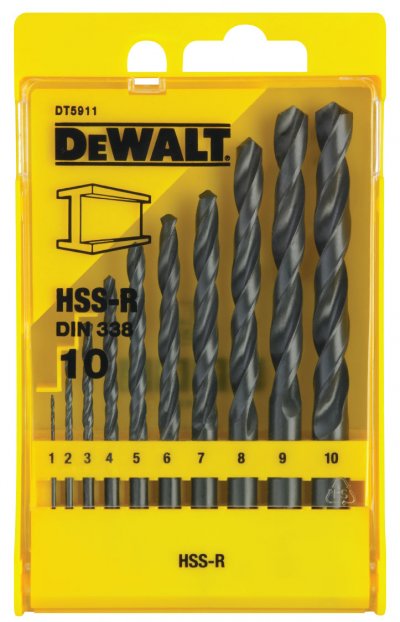 DeWALT DT5911 10-dielna sada vrtákov do kovu HSS-R