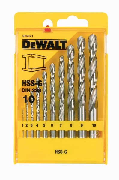 DeWALT DT5921 10-dielna sada vrtákov do kovu HSS-G
