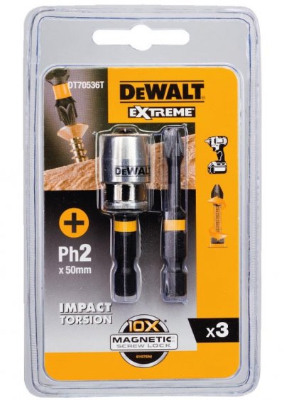 DeWALT DT70536T Skrutkovacie nástavce Ph2 x 50 mm + magnetický krúžok