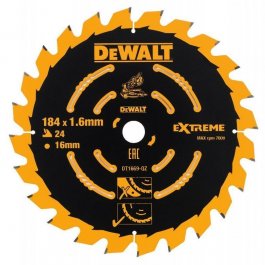 DeWALT DT1669 Špeciálny pílový kotúč EXTREME, ø 184 mm, 24 zubov