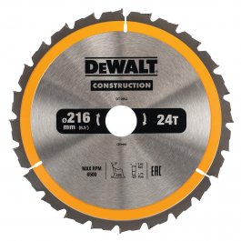 DeWALT DT1952 Pílový kotúč CONSTRUCTION, ø 216 mm, 24 zubov