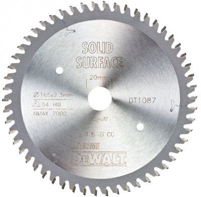 DeWALT DT1087 Pílový kotúč EXTREME, ø 165 x 20 mm, 54 zubov