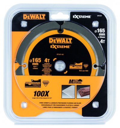 DeWALT DT1471 Rezný kotúč na cementovo-vláknité dosky, 165 x 20 mm, 4 zuby