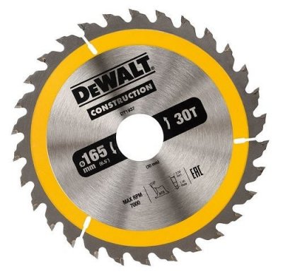 DeWALT DT1937  Pílový kotúč CONSTRUCTION, 165 x 30 mm, 30 zubov
