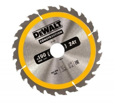 DeWALT DT1944 Pílový kotúč CONSTRUCTION, 190 x 30 mm, 24 zubov