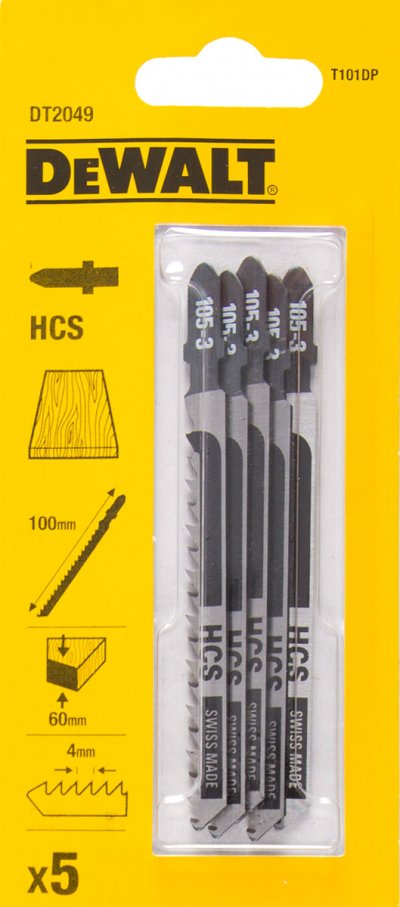 DeWALT DT2049 Pílový list HCS do dreva, 100 mm, 5 ks