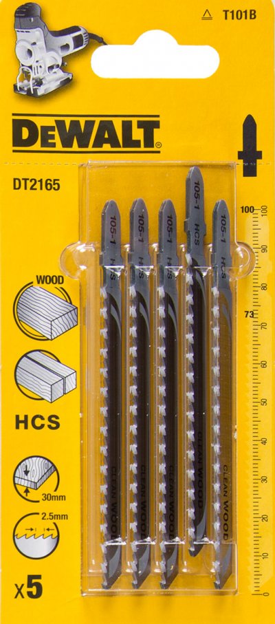 DeWALT DT2165 Pílový list HCS do dreva, 100 mm, 5 ks