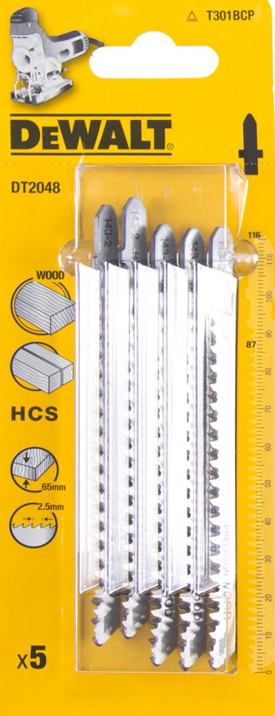 DeWALT DT2048 Pílový list HCS do dreva, 116 mm, 5 ks