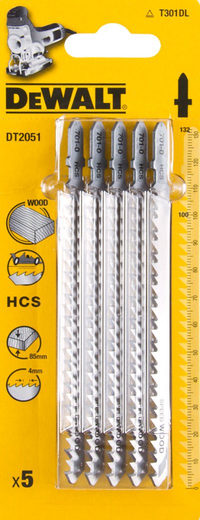 DeWALT DT2051 Pílový list HCS do dreva, 132 mm, 5 ks