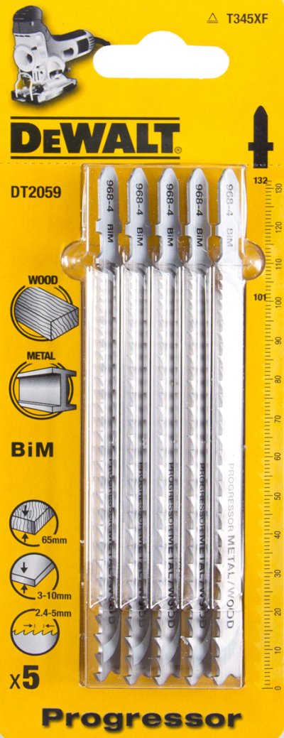 DeWALT DT2059 Bimetalové pílové listy EXTREME do dreva/ kovu, 132 mm, 5 ks