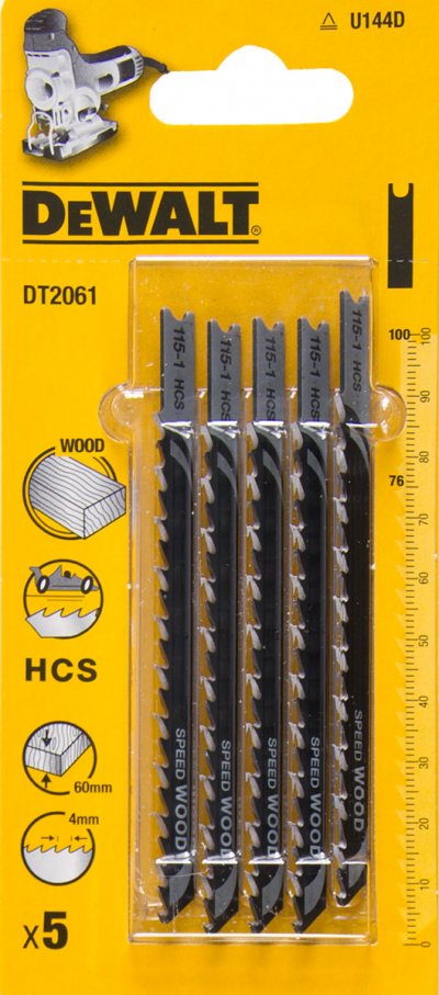 DeWALT DT2061 Pílový list HCS do dreva, 100 mm, 5 ks