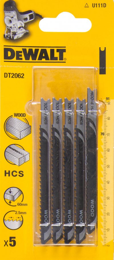 DeWALT DT2062 Pílový list HCS do dreva, 91 mm, 5 ks