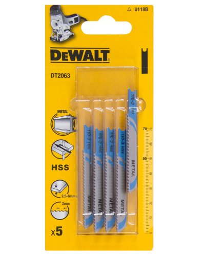 DeWALT DT2063 Pílové listy HSS do kovu, 70 mm, 5 ks
