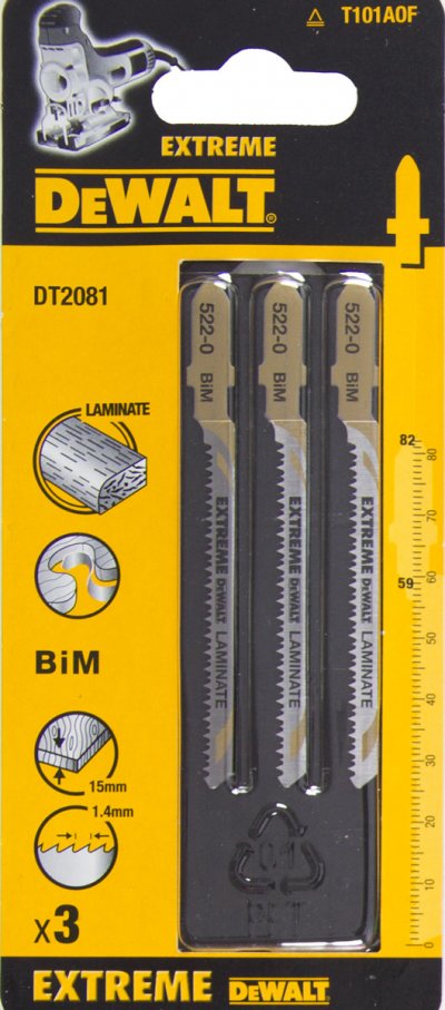 DeWALT DT2081 Pílové listy EXTREME, 82 mm, 3 ks