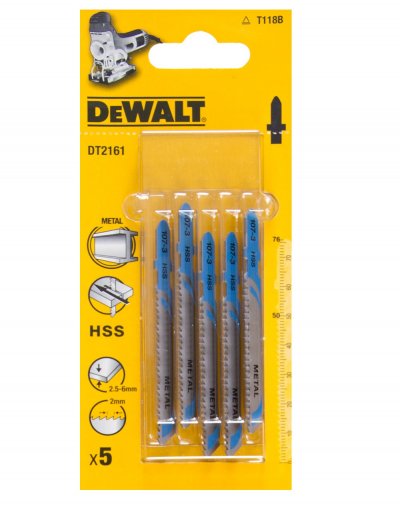DeWALT DT2161 Pílové listy HSS do kovu, 76 mm, 5 ks