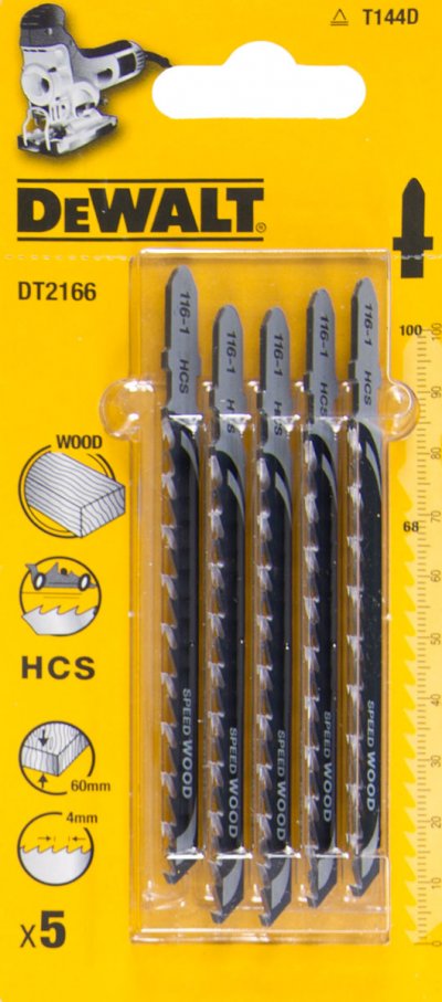 DeWALT DT2166 Pílový list HCS do dreva, 100 mm, 5 ks