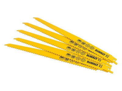 DeWALT DT2349 Bimetalové pílové listy na drevo, 228 mm, 5 ks