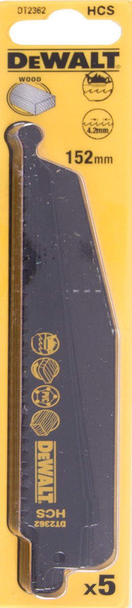 DeWALT DT2362 Pílové listy HCS na drevo, 152 mm, 5 ks