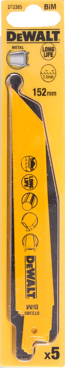DeWALT DT2385 Bimetalové pílové listy na kov, 152 mm, 5 ks