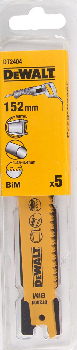 DeWALT DT2404 Bimetalové pílové listy na kov, 152 mm, 5 ks