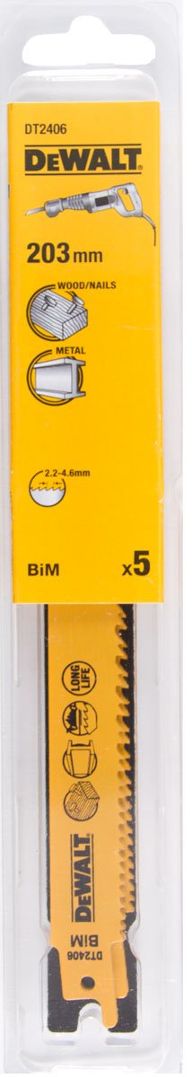 DeWALT DT2406 Bimetalové pílové listy, 203 mm, 5 ks