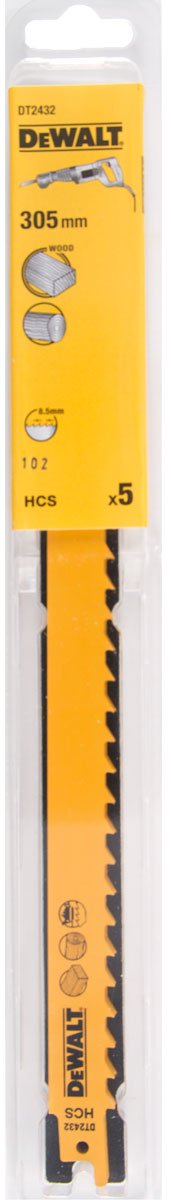 DeWALT DT2432 Pílové listy HCS na drevo, 305 mm, 5 ks