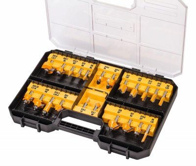 DeWALT DT90017 22-dielna sada stopkových fréz s tvrdokovom