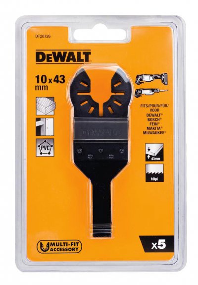 DeWALT DT20726 Bimetalové píly na detaily, 43 x 10 mm, 5 ks