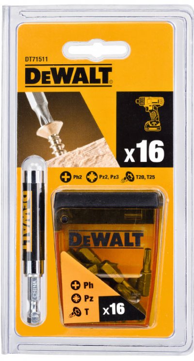 DeWALT DT71511 16-dielna sada skrutkovacích nástavcov
