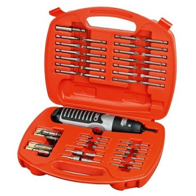 BLACK+DECKER A7071-XJ 54-dielna súprava bitov so skrutkovačom a batériami