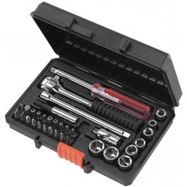 BLACK+DECKER A7142-XJ 31-dielna súprava nástrčkových kľúčov, bitov