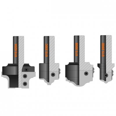 CMT Orange Tools C61500401 Sada na dvierka CNC S=20 mm, 4 ks