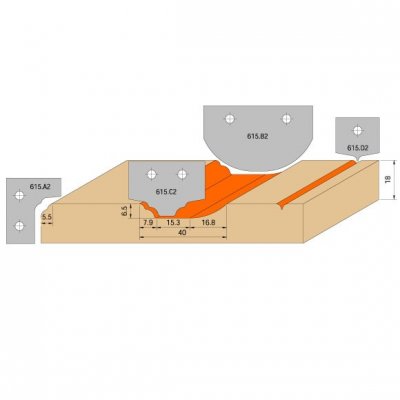 CMT Orange Tools C61500401 Sada na dvierka CNC S=20 mm, 4 ks