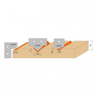 CMT Orange Tools C61500401 Sada na dvierka CNC S=20 mm, 4 ks