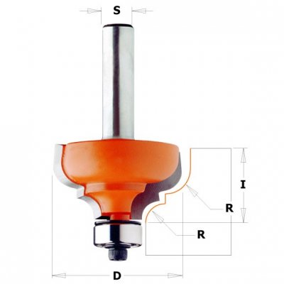 CMT Orange Tools CMT C944 Profilová fréza s ložiskom - R6,4-4,8 D35x18,5 S=8 HM