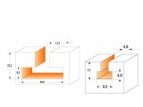 CMT Orange Tools CMT C950 Fréza na cylindrické drážky - D9,5x11 d4,8 S=8 HM