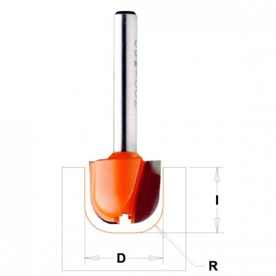 CMT Orange Tools CMT C951 Žliabková fréza - R6,4 D19x16 S=8 HM