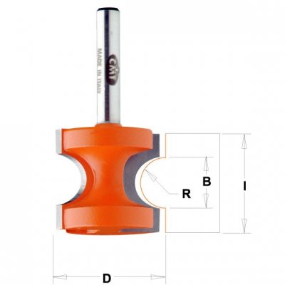 CMT Orange Tools CMT C954 Fréza polkruhová vydutá - R4,75 D25,4x22 S=8 HM