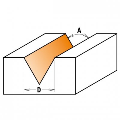 CMT Orange Tools C958 Fréza na V drážku 60° - D12,7x10 S=8 HM