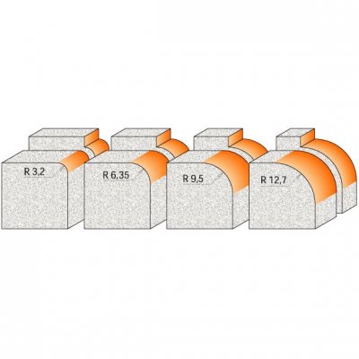 CMT Orange Tools CMT C980 Zaobľovacia fréza na CORIAN - R8 D28,7 I15 S=12