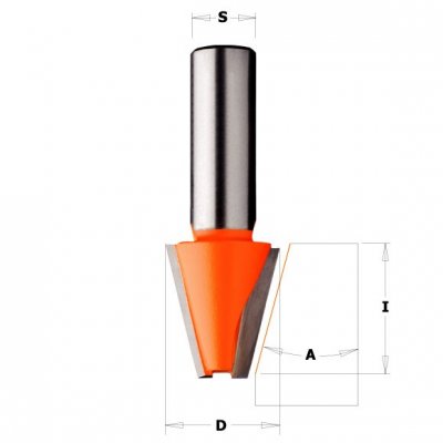CMT Orange Tools CMT C981 Uhlová fréza na CORIAN - D23 I25,4 A15° S=12