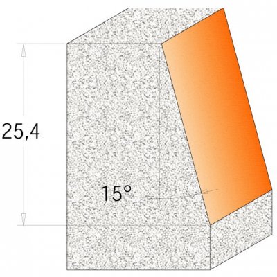 CMT Orange Tools CMT C981 Uhlová fréza na CORIAN - D23 I25,4 A15° S=12