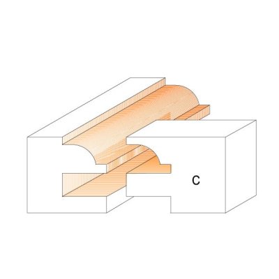 CMT Orange Tools CMT C991 Sada fréz pro rám výplně - D44,4 t18-22 profil B S=12 HM