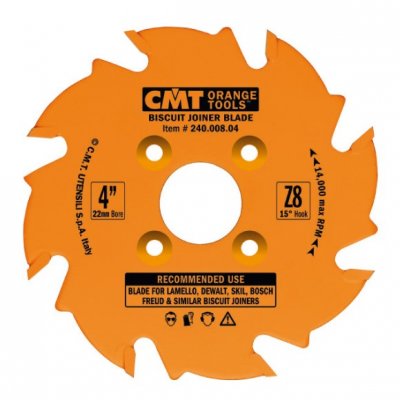 CMT Orange Tools C24000604 Lamelovací kotúč pre lamelové spoje D100x3,96, d22, Z6, HM střídavý zub