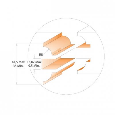 CMT Orange Tools C95580611 Sada fréz na dvere 2 ks, S=12 HM