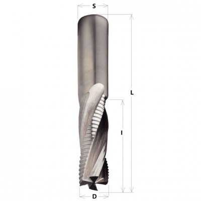 IGM Professional F197-18001  Špirálová fréza s lámačmi triesok pozitívna Z2+2 - D18x55 L110 S=18