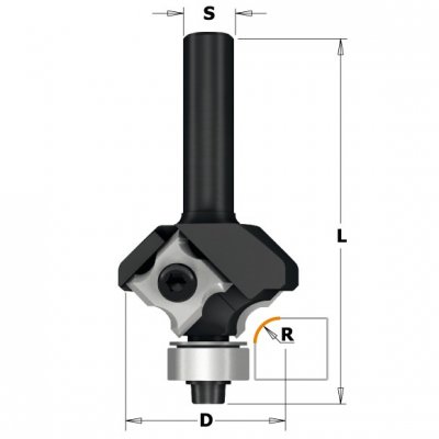 IGM Professional F062 Rádiusová žiletková fréza HM - R2 D27x3 L58 S=8